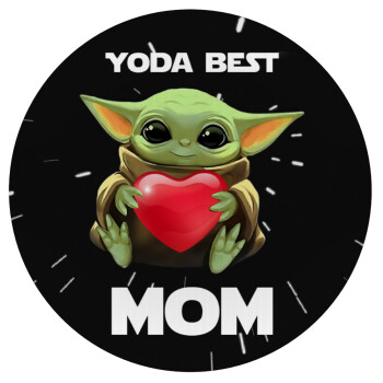 Yoda Best mom, Mousepad Στρογγυλό 20cm