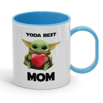 Yoda Best mom, Κούπα (πλαστική) (BPA-FREE) Polymer Μπλε για παιδιά, 330ml
