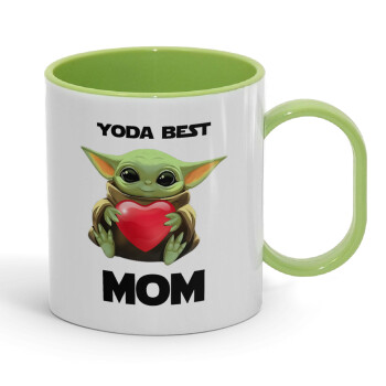 Yoda Best mom, Κούπα (πλαστική) (BPA-FREE) Polymer Πράσινη για παιδιά, 330ml