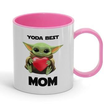 Yoda Best mom, Κούπα (πλαστική) (BPA-FREE) Polymer Ροζ για παιδιά, 330ml