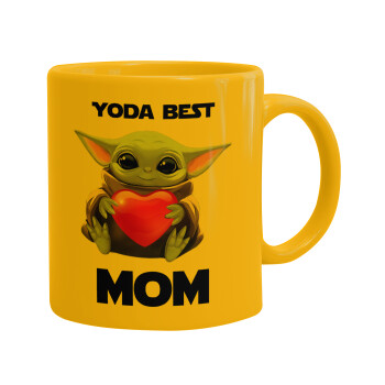 Yoda Best mom, Κούπα, κεραμική κίτρινη, 330ml (1 τεμάχιο)