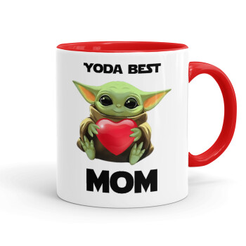 Yoda Best mom, Mug colored red, ceramic, 330ml