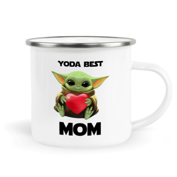 Yoda Best mom, Κούπα Μεταλλική εμαγιέ λευκη 360ml
