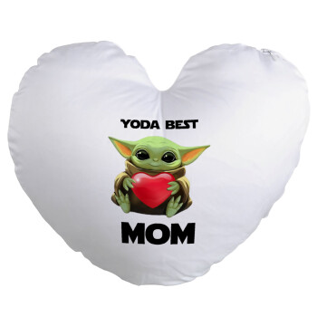 Yoda Best mom, Μαξιλάρι καναπέ καρδιά 40x40cm περιέχεται το  γέμισμα