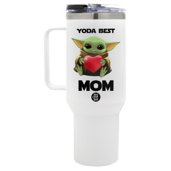 Yoda Best mom, Mega Tumbler με καπάκι, διπλού τοιχώματος (θερμό) 1,2L