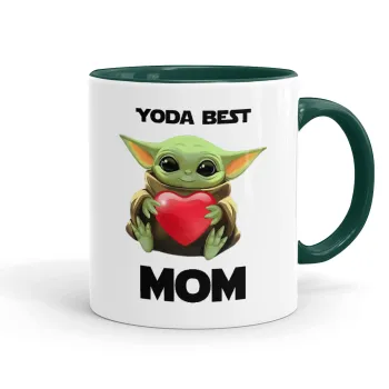 Yoda Best mom, Mug colored green, ceramic, 330ml