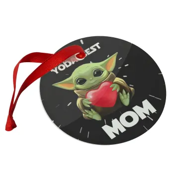 Yoda Best mom, Christmas ornament glass 9cm