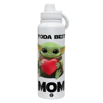 Yoda Best mom, Θερμός 1L Ανοξείδωτο με Βάση Κινητού & Διπλά Τοιχώματα