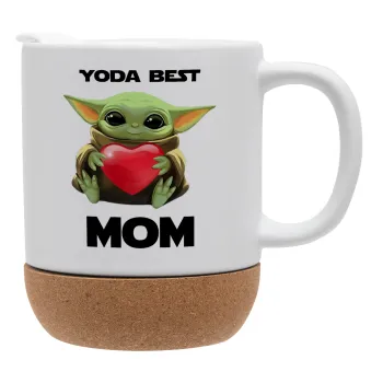 Yoda Best mom, Ceramic coffee mug Cork (MAT), 330ml