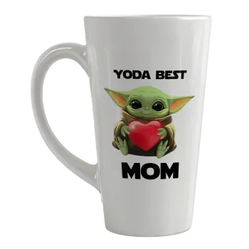 Yoda Best mom, Κούπα κωνική Latte Μεγάλη, κεραμική, 450ml