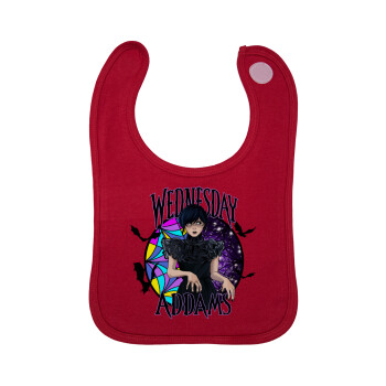 Wednesday Jenna Ortega, Σαλιάρα με Σκρατς Κόκκινη 100% Organic Cotton (0-18 months)