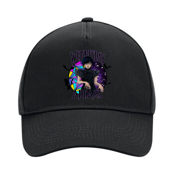 Wednesday Jenna Ortega, Adult Ultimate Hat BLACK, (100% COTTON DRILL, ADULT, UNISEX, ONE SIZE)