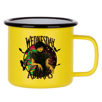 Wednesday Jenna Ortega, Metallic enamel MATT Yellow cup 360ml