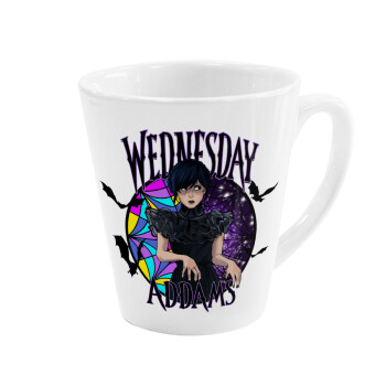 Wednesday Jenna Ortega, Κούπα κωνική Latte Λευκή, κεραμική, 300ml
