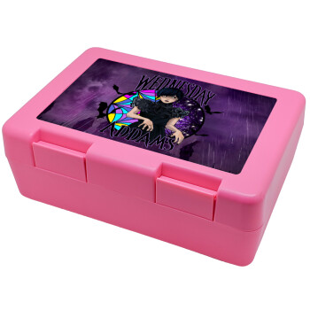 Wednesday Jenna Ortega, Παιδικό δοχείο κολατσιού ΡΟΖ 185x128x65mm (BPA free πλαστικό)