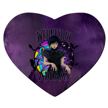 Wednesday Jenna Ortega, Mousepad heart 23x20cm