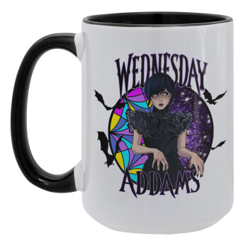 Wednesday Jenna Ortega, Κούπα Mega 15oz, κεραμική Μαύρη, 450ml