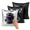 Μαξιλάρι καναπέ Μαγικό Μαύρο με πούλιες 40x40cm περιέχεται το γέμισμα