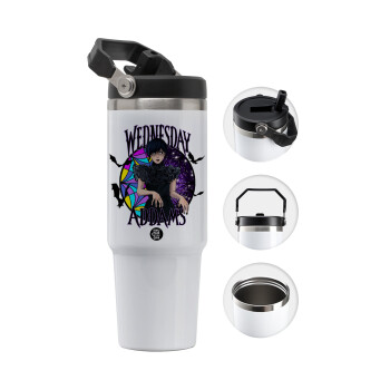 Wednesday Jenna Ortega, 30oz stainless Steel Tumbler with Handle