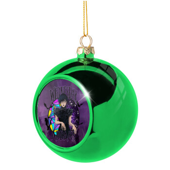 Wednesday Jenna Ortega, Χριστουγεννιάτικη μπάλα δένδρου Πράσινη 8cm