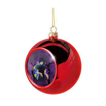 Wednesday Jenna Ortega, Χριστουγεννιάτικη μπάλα δένδρου Κόκκινη 8cm