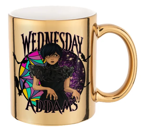 Wednesday Jenna Ortega — Mug ceramic, gold mirror, 330ml