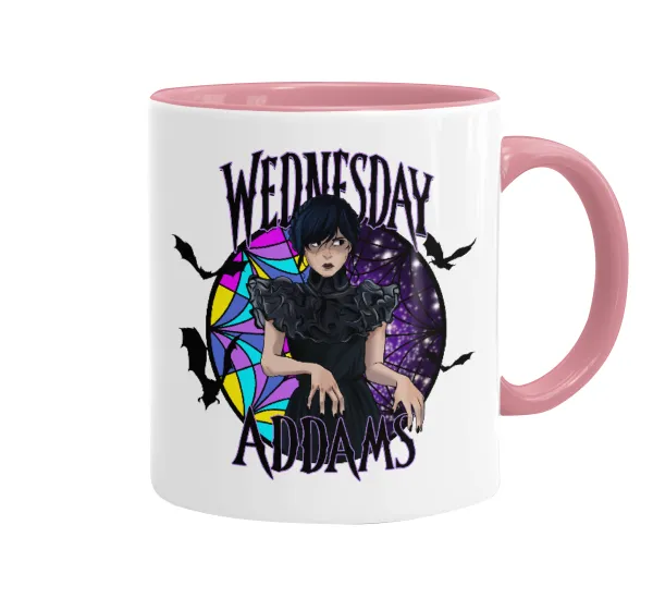 Wednesday Jenna Ortega — Mug colored pink, ceramic, 330ml