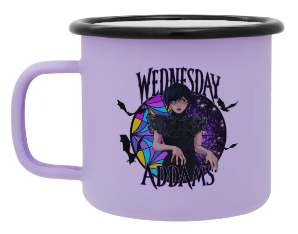 Wednesday Jenna Ortega — Κούπα Μεταλλική εμαγιέ ΜΑΤ Light Pastel Purple 360ml
