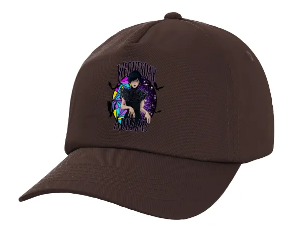 Wednesday Jenna Ortega — Adult Baseball Cap, 100% Cotton, Chocolate (COTTON, ADULT, UNISEX, ONE SIZE)