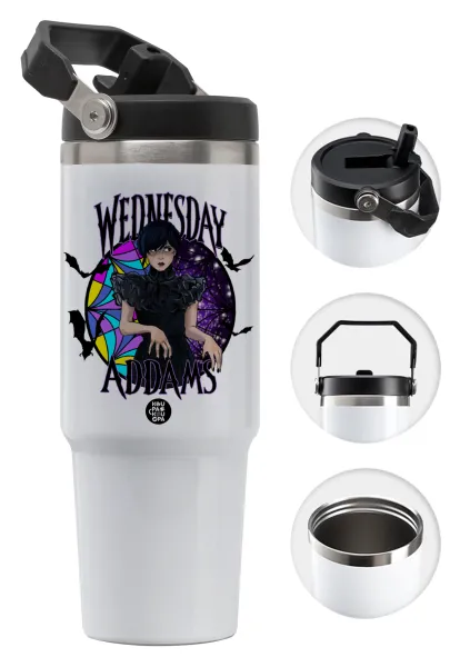 Wednesday Jenna Ortega — Θερμός Ανοξείδωτο 30oz με χερούλι