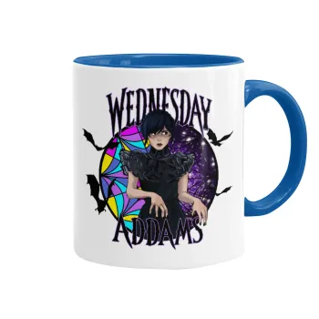 Wednesday Jenna Ortega, Κούπα χρωματιστή μπλε, κεραμική, 330ml