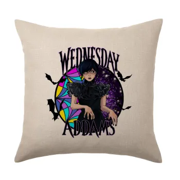 Wednesday Jenna Ortega, Μαξιλάρι καναπέ ΛΙΝΟ 40x40cm περιέχεται το  γέμισμα