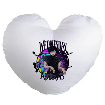Wednesday Jenna Ortega, Μαξιλάρι καναπέ καρδιά 40x40cm περιέχεται το  γέμισμα
