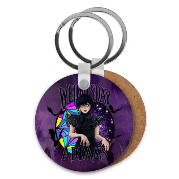 Wednesday Jenna Ortega, Μπρελόκ Ξύλινο στρογγυλό MDF Φ5cm