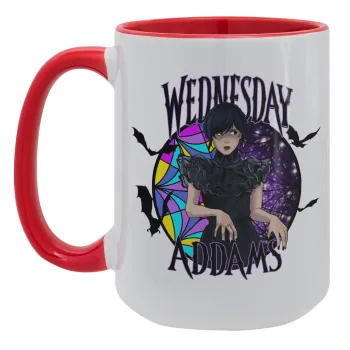 Wednesday Jenna Ortega, Κούπα Mega 15oz, κεραμική Κόκκινη, 450ml