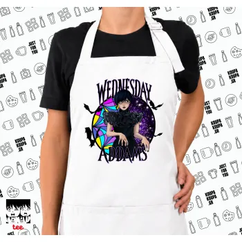 Wednesday Jenna Ortega, Ποδιά μακριά Σεφ ολόσωμη με τσέπες white (ΕΝΗΛΙΚΩΝ)