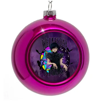 Wednesday Jenna Ortega, Purple Christmas tree ornament bauble 8cm