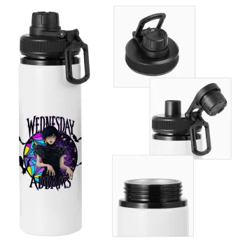 Wednesday Jenna Ortega, Metal water bottle with safety cap, aluminum 850ml