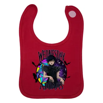 Wednesday Jenna Ortega, Σαλιάρα με Σκρατς Κόκκινη 100% Organic Cotton (0-18 months)