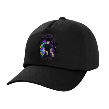 Wednesday Jenna Ortega, Child's Baseball Cap, 100% Cotton, Black