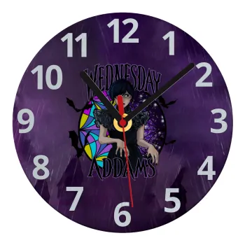 Wednesday Jenna Ortega, Ρολόι τοίχου γυάλινο (20cm)