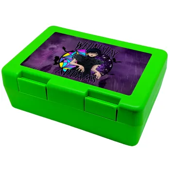 Wednesday Jenna Ortega, Παιδικό δοχείο κολατσιού ΠΡΑΣΙΝΟ 185x128x65mm (BPA free πλαστικό)