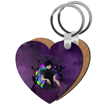 Wednesday Jenna Ortega, Μπρελόκ Ξύλινο καρδιά MDF