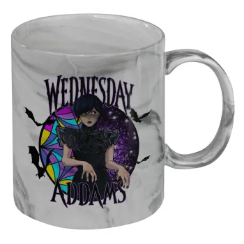 Wednesday Jenna Ortega, Mug ceramic marble style, 330ml