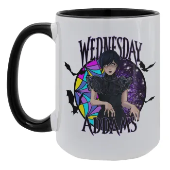 Wednesday Jenna Ortega, Κούπα Mega 15oz, κεραμική Μαύρη, 450ml