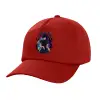 Adult Baseball Cap, 100% Cotton, Red (COTTON, ADULT, UNISEX, ONE SIZE)