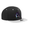 Adult Flat Snapback Hat Black/Grey, (100% COTTON TWILL, ADULT, UNISEX, ONE SIZE)
