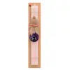 Easter Set, wooden keychain & scented flat Easter candle (30cm) (PINK)