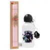 Easter Set, metallic aluminum bottle (500ml) & aromatic flat Easter candle (30cm) (PINK)