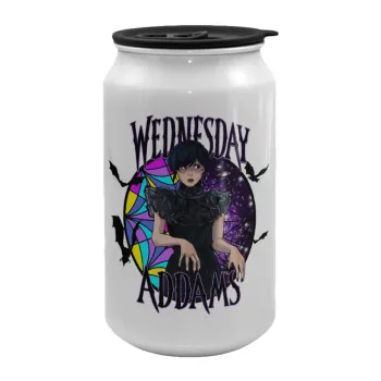 Wednesday Jenna Ortega, Κούπα ταξιδιού μεταλλική με καπάκι (tin-can) 500ml